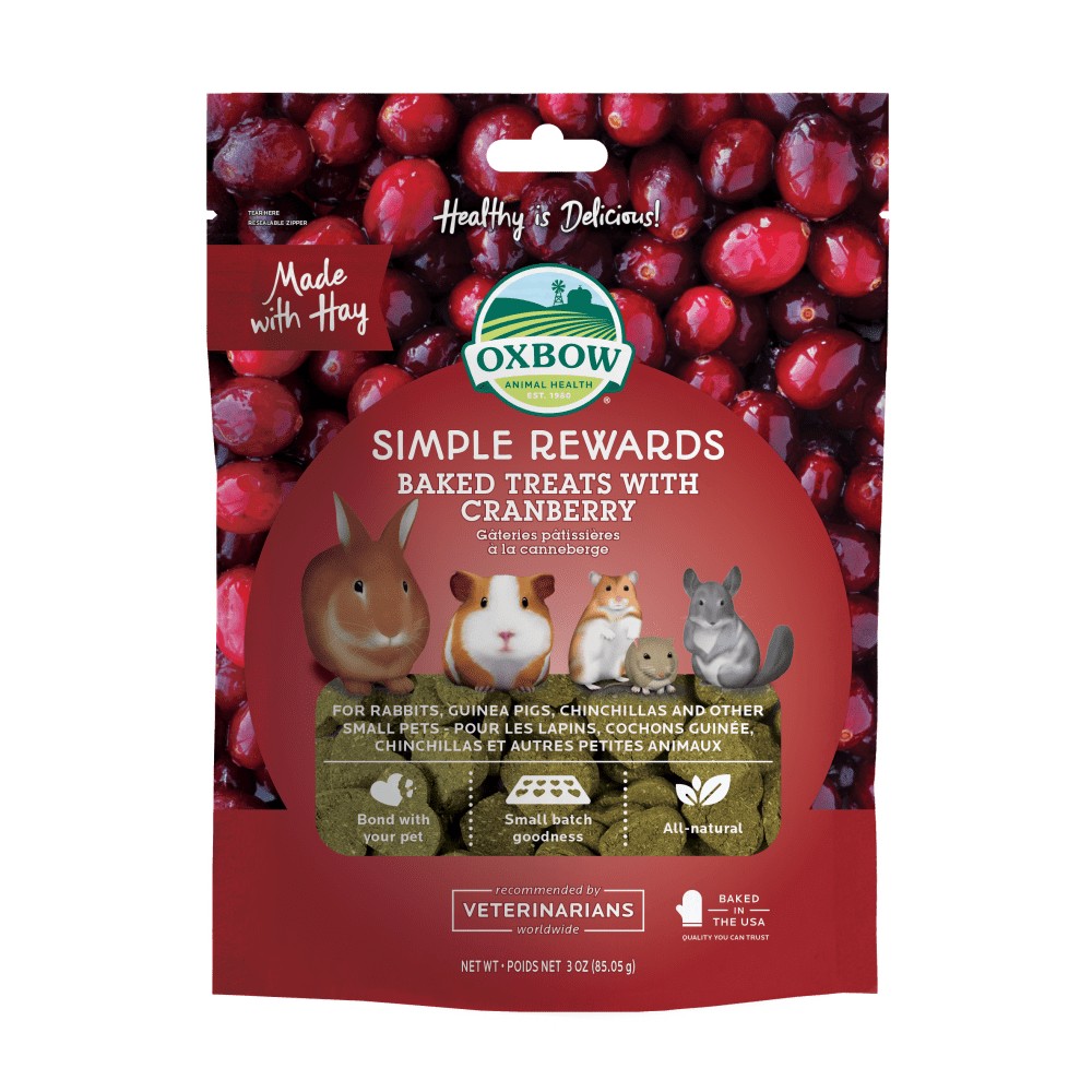 Oxbow Simple Rewards Baked Treats with Cranberry 85g