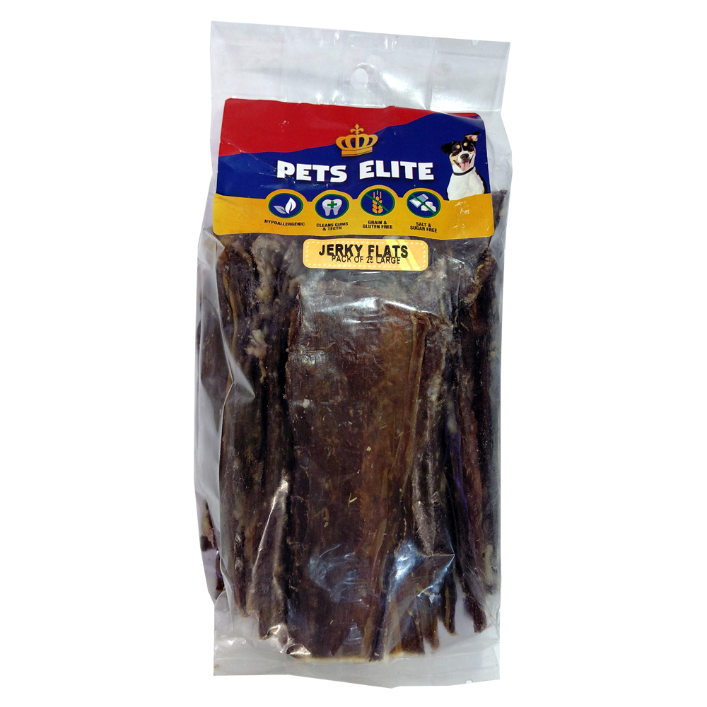 Pets Elite Jerky Flats 25 Pack Large