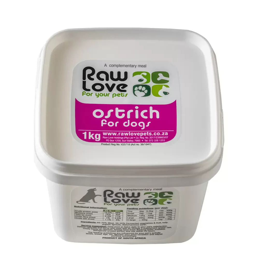 Raw Love For Dogs - Ostrich 1kg