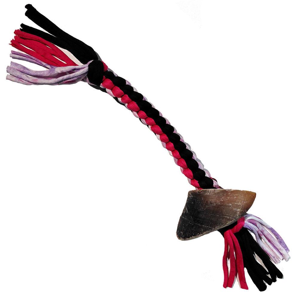 Rope Toy Medium Pink With One Hoof 30cm